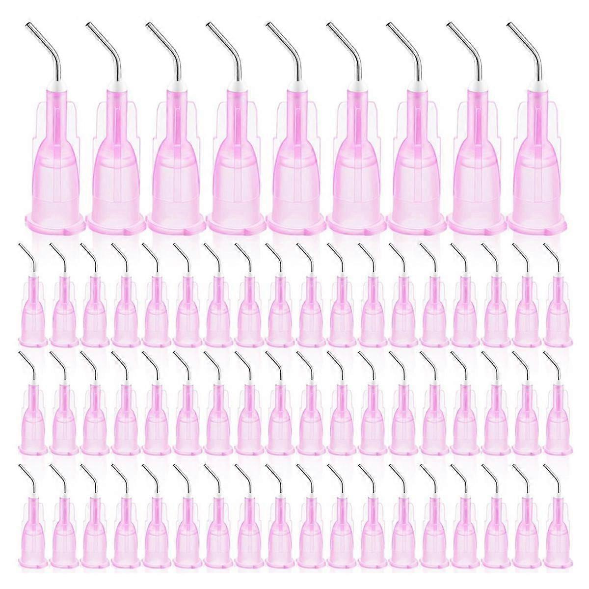 300 Pcs Bent Dispensing Tips Blunt Tip Dispensing Needles Dental Pre Bent Flow Dispensing Needle Ti