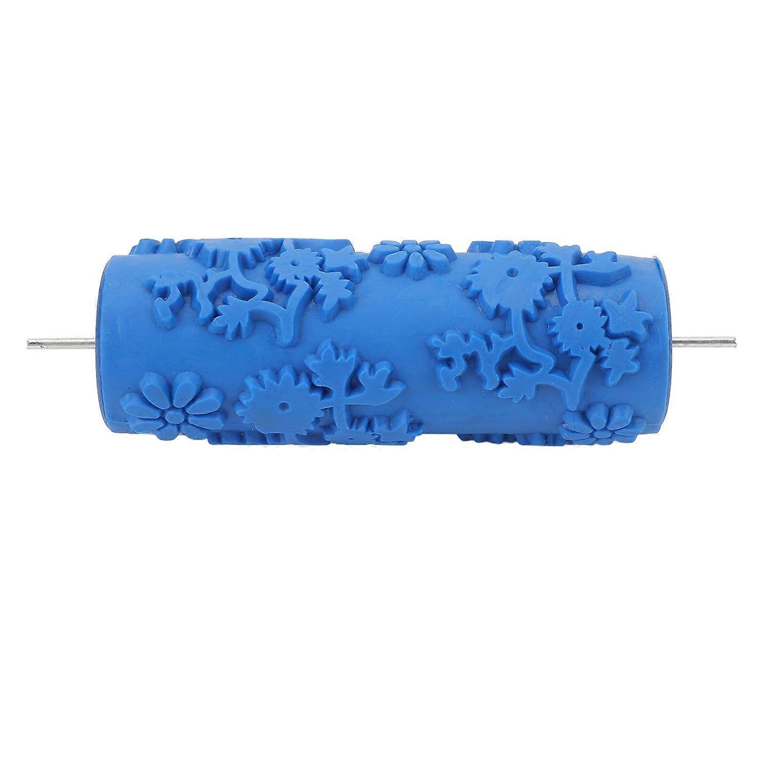 Pattern Paint Roller 5 Inch Flower Design Rubber Decorative Texture Roller for Wall Ceiling Door 