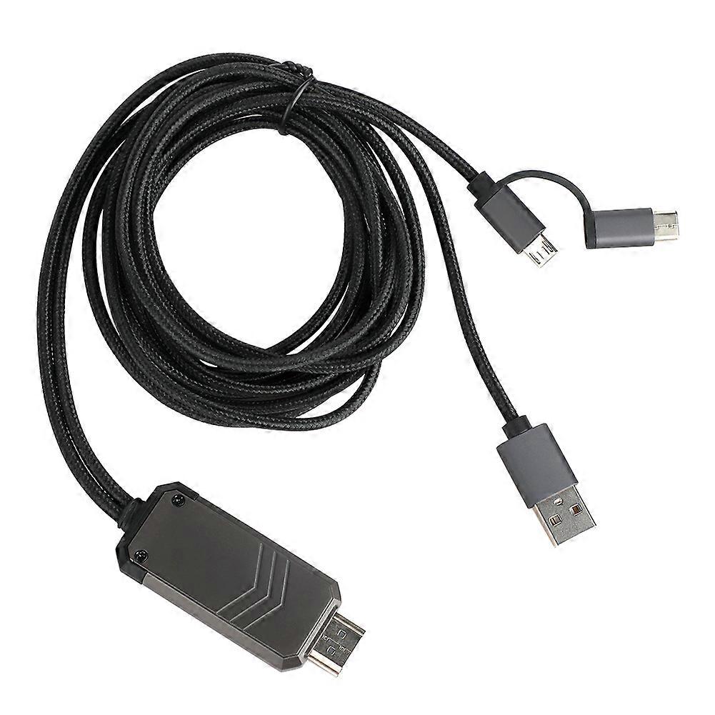 LD30 punottu 2-in-1 USB Type C/Micro USB-HDMI-kaapeli 1080P