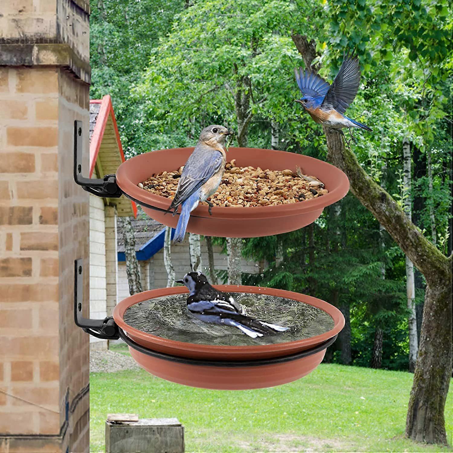 Double layer multifunctional bird feeder