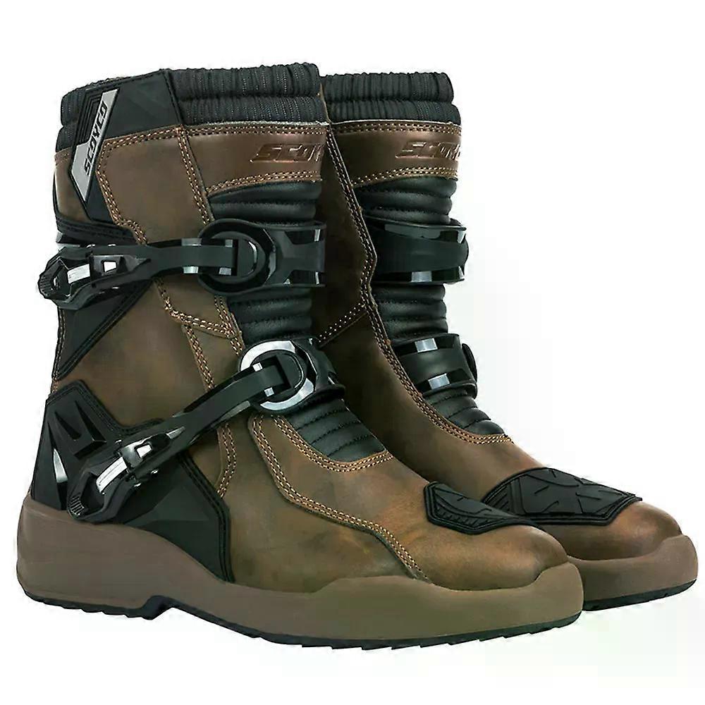 New Cowhide Motocross Boots Waterproof Motorcycle Boots Men Riding Racing Moto Shoes Wearable Botas Moto Motorbike Shoes Men