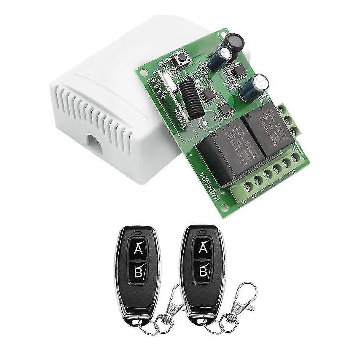 433MHz Remote Control Switch Wireless Relay 2CH Module RF Transmitter DC 5V 12V 24V 30V suitable for Garage