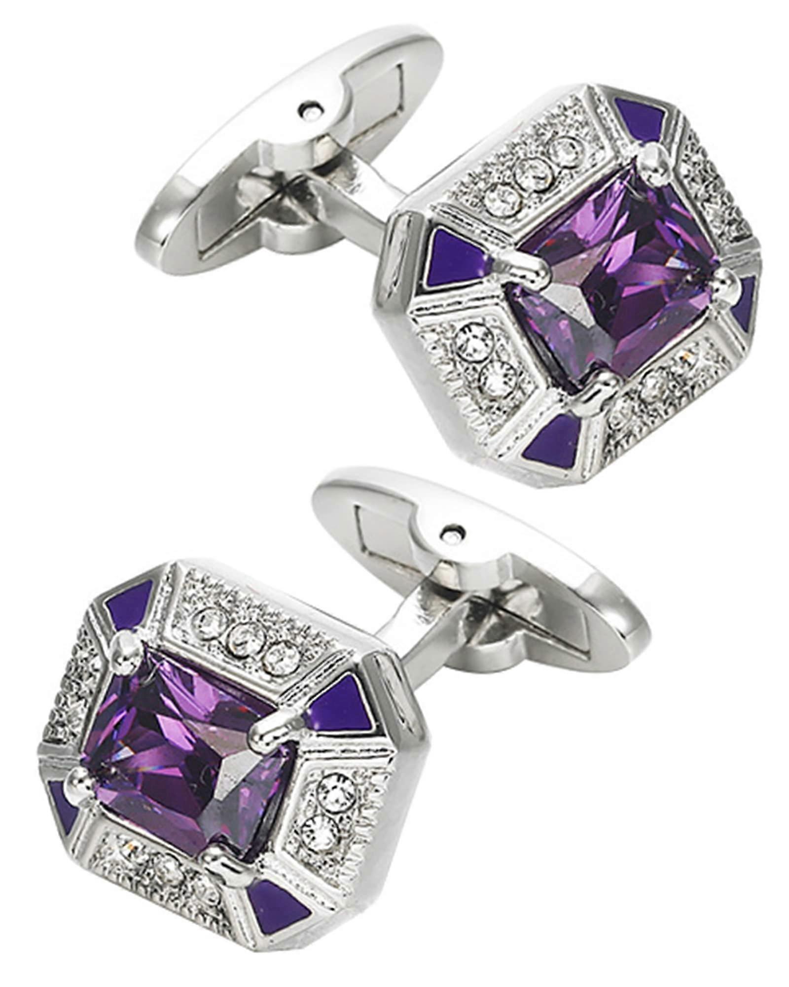 Rectangle Silver-Toned Cufflinks for Men - Formal Event Accessories, Classic Style, Durable Material, Elegant Design