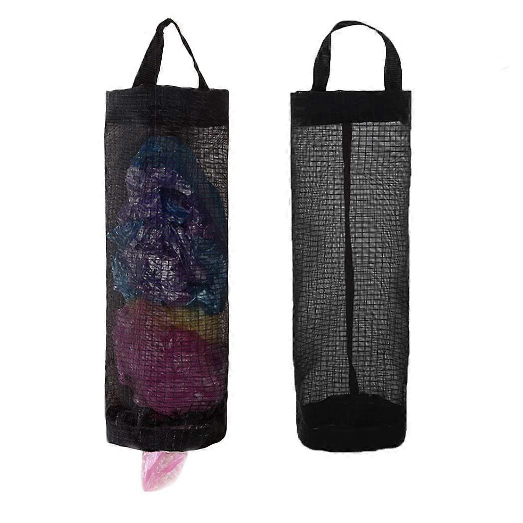 Plastic Grocery Bag Holder with Mesh Design, Hanging Storage Container for Easy Organization, 2-Pack