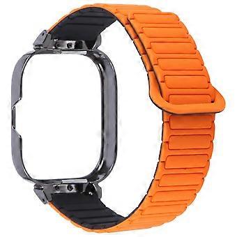 Pour Xiaomi Redmi Watch 5/4 Cadre noir en métal Bracelet de montre en silicone magnétique intégré