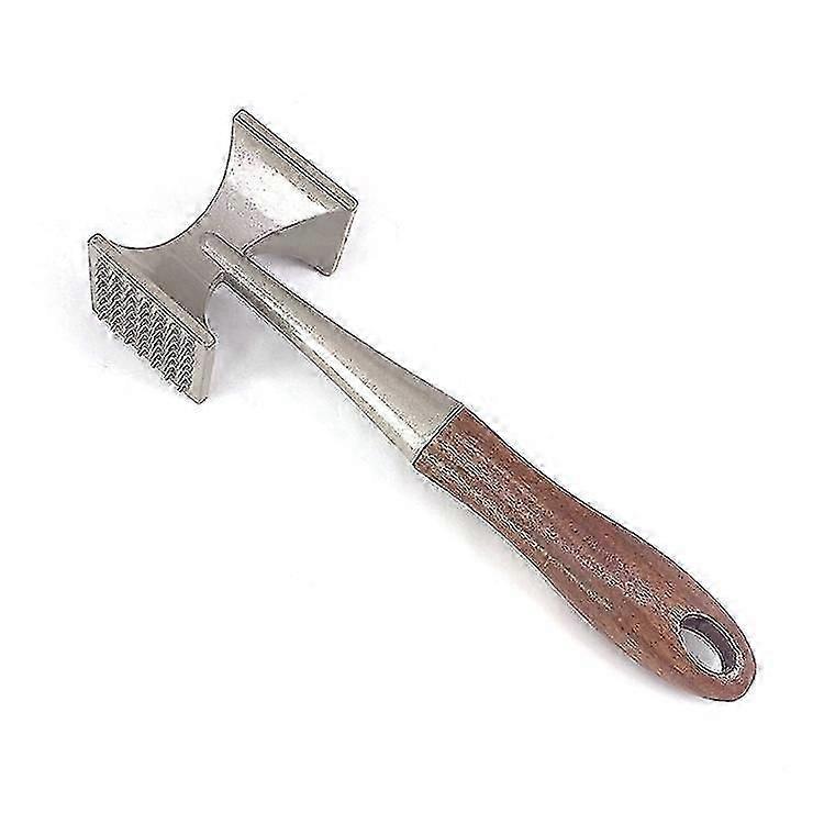 Meat Tenderizer, Meat Hammer, Heavy Duty Steak Hammer With Wooden Handle And Food-grade Zinc Alloy, 2 In 1 Meat Mallet (1pc, Grey)