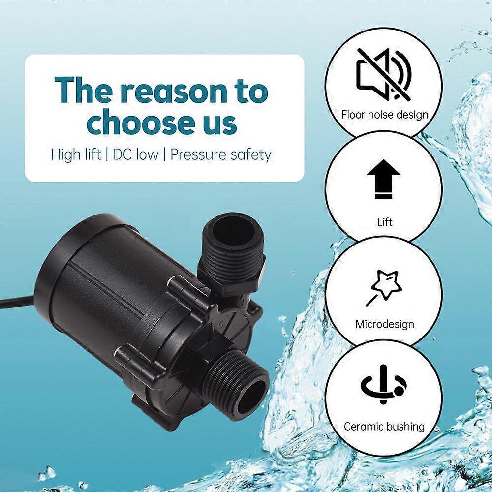 Submersible Water Pump DC 24V 90 Degrees Low Noise Mini Immersion Pump 12m Lift Brushless Motor 700L/H Boost Water Pump for Desktop Dishwasher / Fount