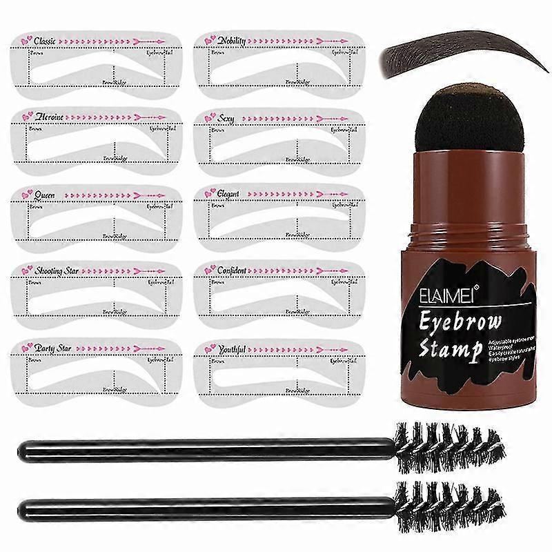 Step Brow Stamp Kit Stempel Shaping Make-up Set Stencils 1set Bruin