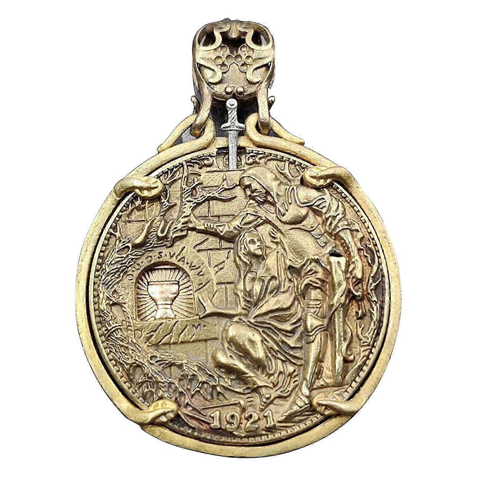 Gralen av vandrende mynter 1921 Morgan Silver Dollar gravert mynt anheng samling