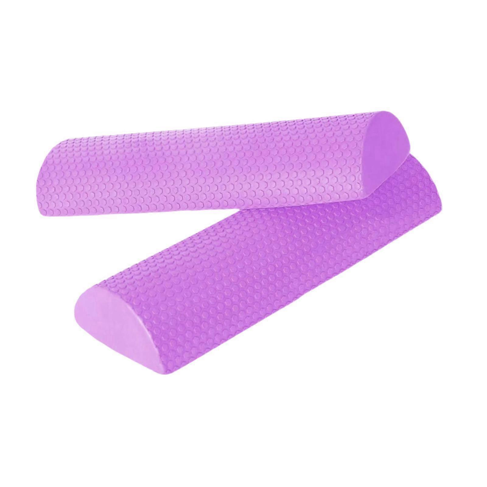2Pcs EVA Half Foam Roller Roller for Back Neck Legs Massage Flexibility purple