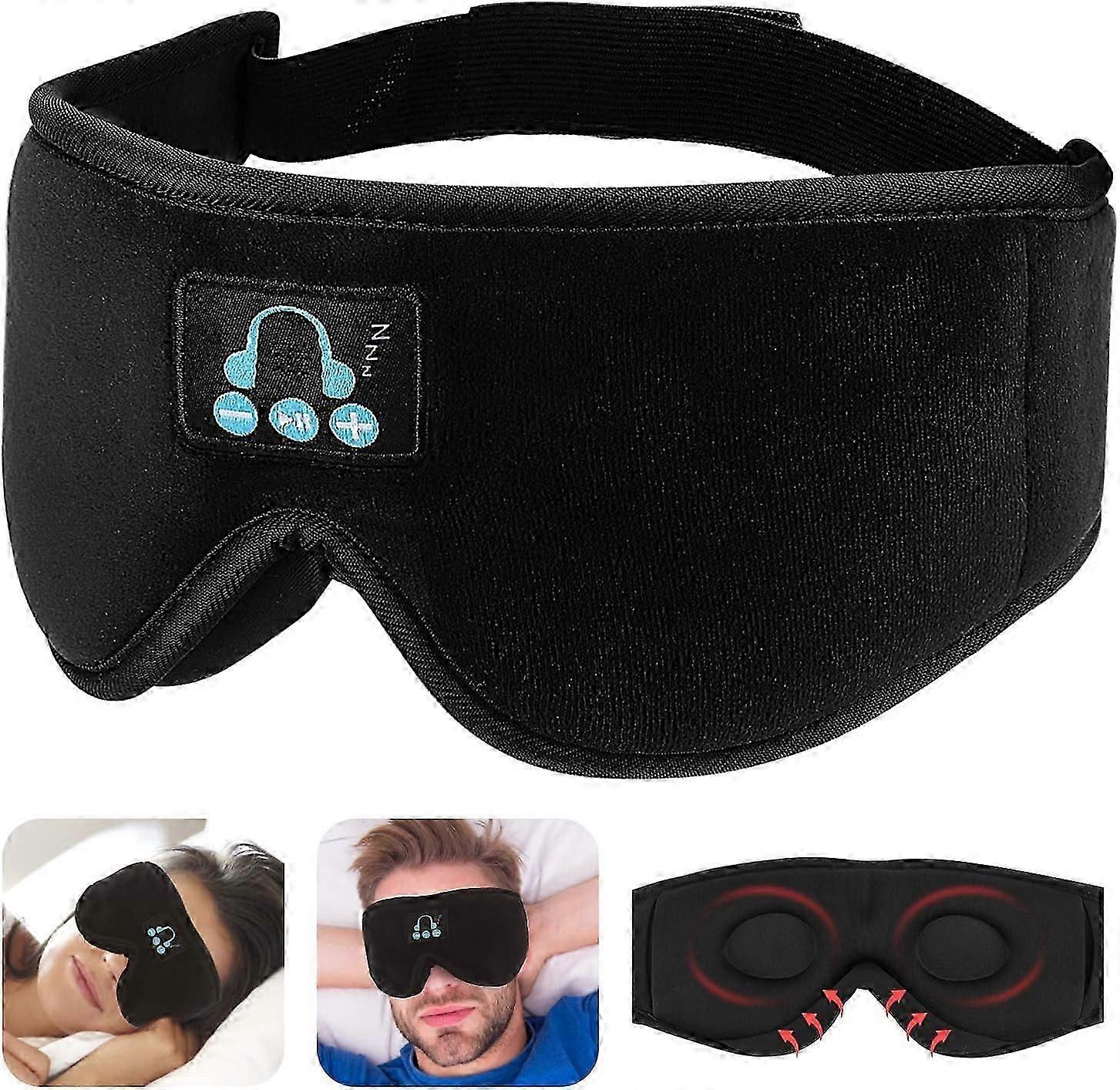 Maschera per dormire Bluetooth Cuffie per dormire 3D Cuffie per musica Cuffie per dormire Altoparlanti HD integrati perfetti