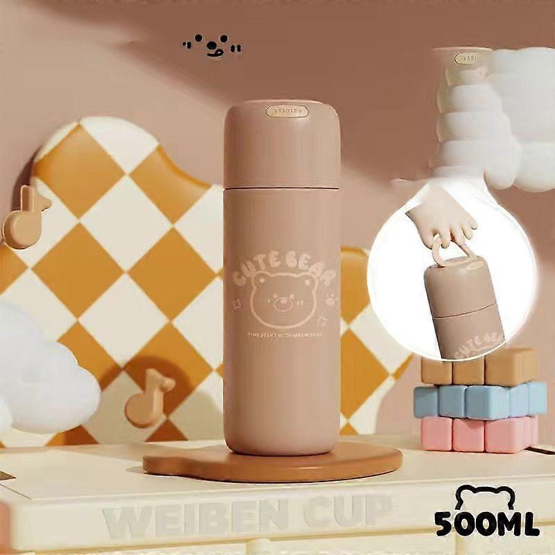 17oz/500ml 316 Stainless Steel Vacuum Insulated Double Wall,Reusable Water Bottle-Brown