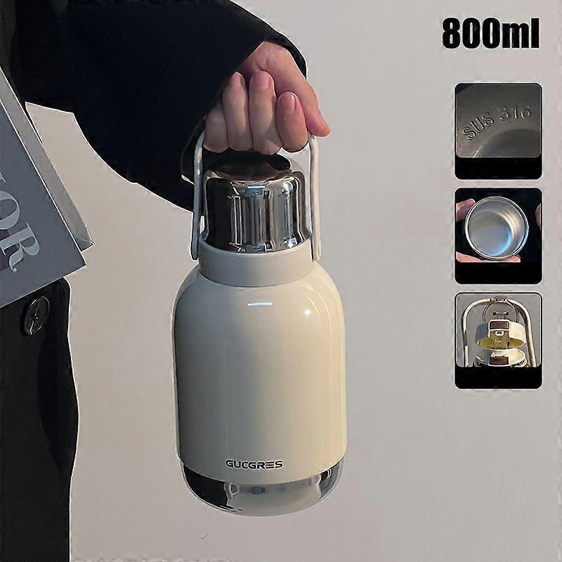 Water Bottle Insulated,27oz Large Stainless Steel Thermos Water Bottles-White