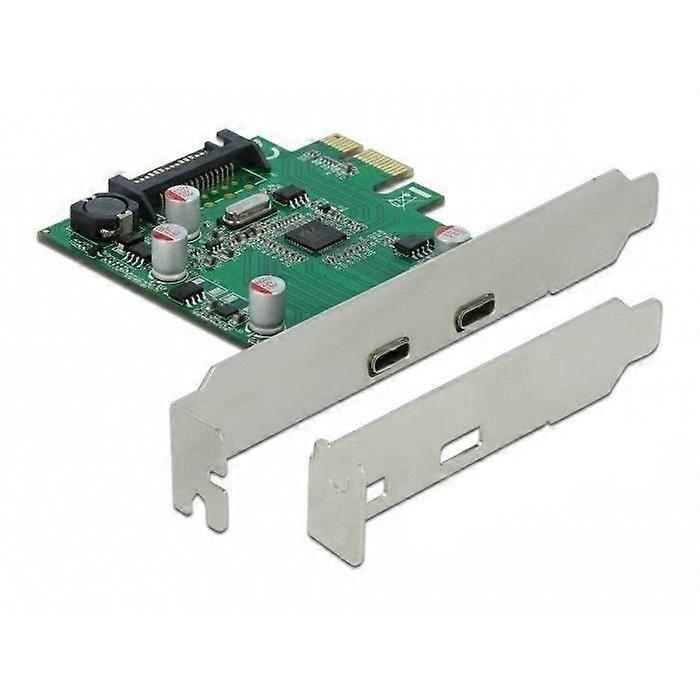 Tarjeta DeLOCK PCI Express x1 a 2 tarjetas y adaptador USB tipo C superSpeed (USB 3.2 Gen 1) USB tipo C externos