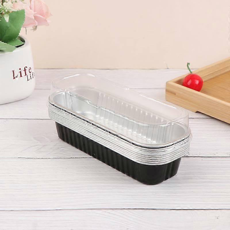 10Pcs Aluminum Foil Baking Cake Box Cupcake Baking Pan Pudding Box With Lid