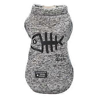 Pet Dog Sweater Warm Dog Pajamas Soft Cat Sweater Puppy Clothes Small Dogs Sweater Winter Doggie Sweatshirt (Fishbone)