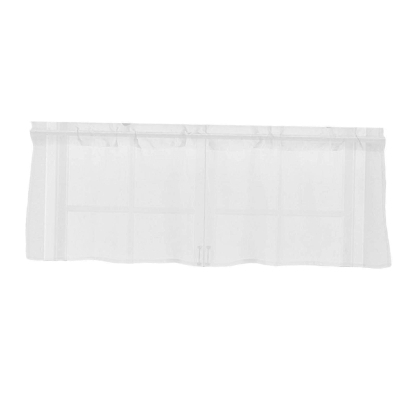 Translucent Valances Rod Pocket Lightweight Decor Texture Drapes Short Curtains