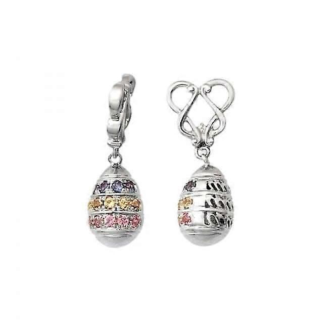 Silver & Pastel Sapphire Easter Egg Dangle Charm S161MUL