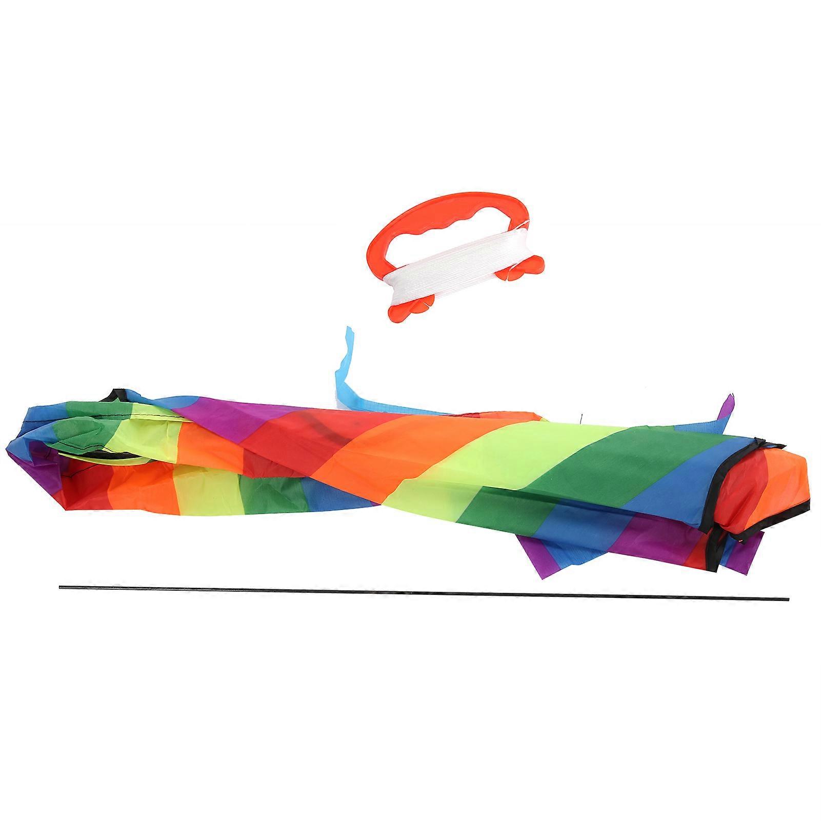 Outdoor HighDensity FRP Rod Frame Rainbow x Long Tail Kite Entertainment Accessory