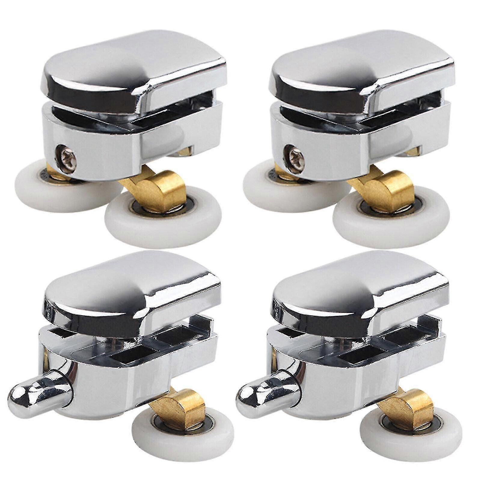 2pcs淋浴屏门滚轮轮子顶部和底部23mm替换滑动淋浴门滑轮套件汽车