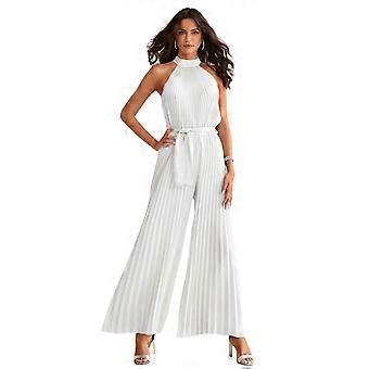High Neck White Summer Playsuit Women Halter Neck Jumpsuit Women