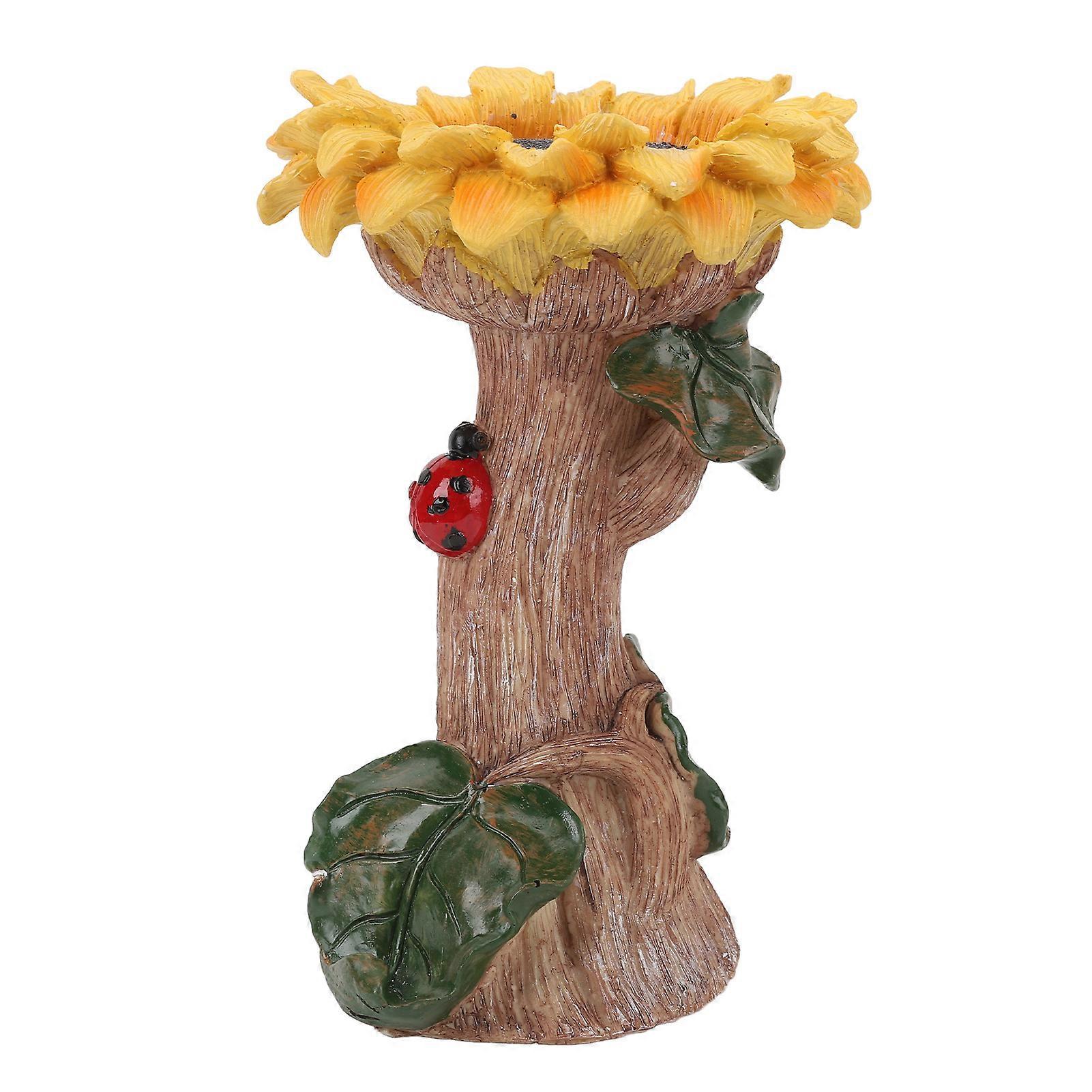 Sunflower Resin Bird Bath, Weather Resistant, Large Capacity, Beautiful Feeder for Garden and Yard