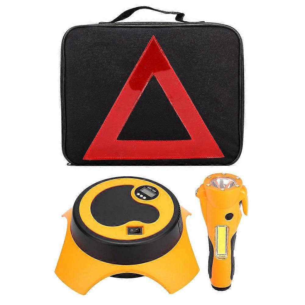 12V Portable Air Compressor Electric Auto Tyre Inflator Pump Torch Set