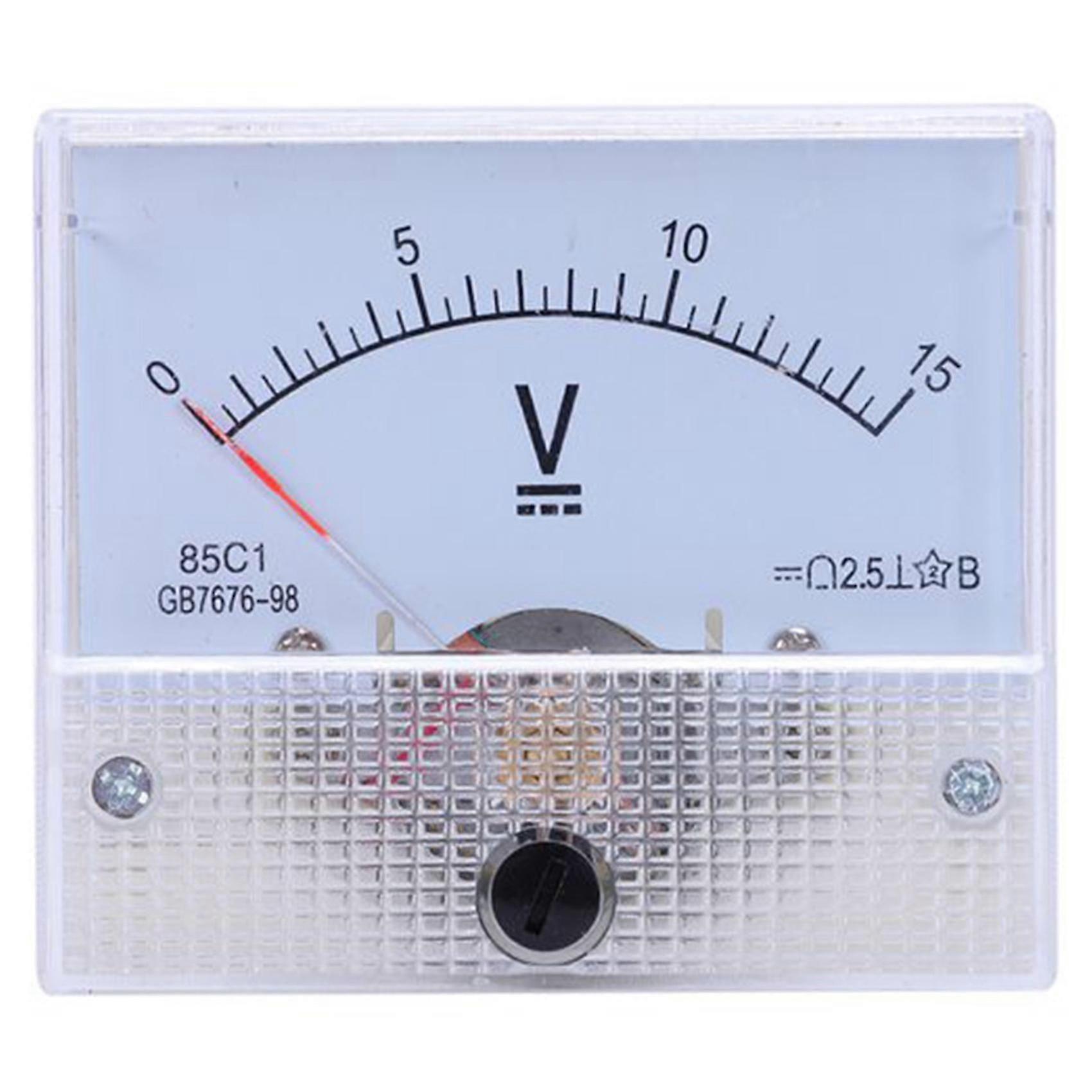 Pointer Type DC Voltmeter, 85C1 DC 0-15V Mechanical Analog Voltage Panel MeterP2025041100506