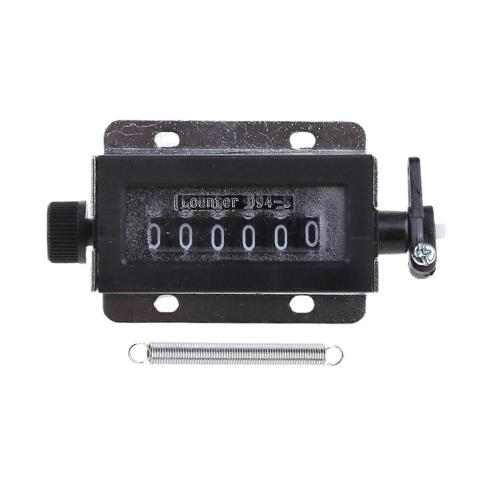0-999999 6 Digit D94-S Resettable Mechanical Pulling Count Counter Black