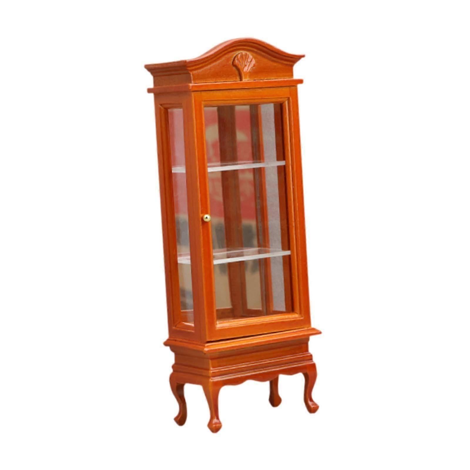 Miniature Dollhouse Bookshelf Mini Storage for Doll House Miniature Bookcase brown