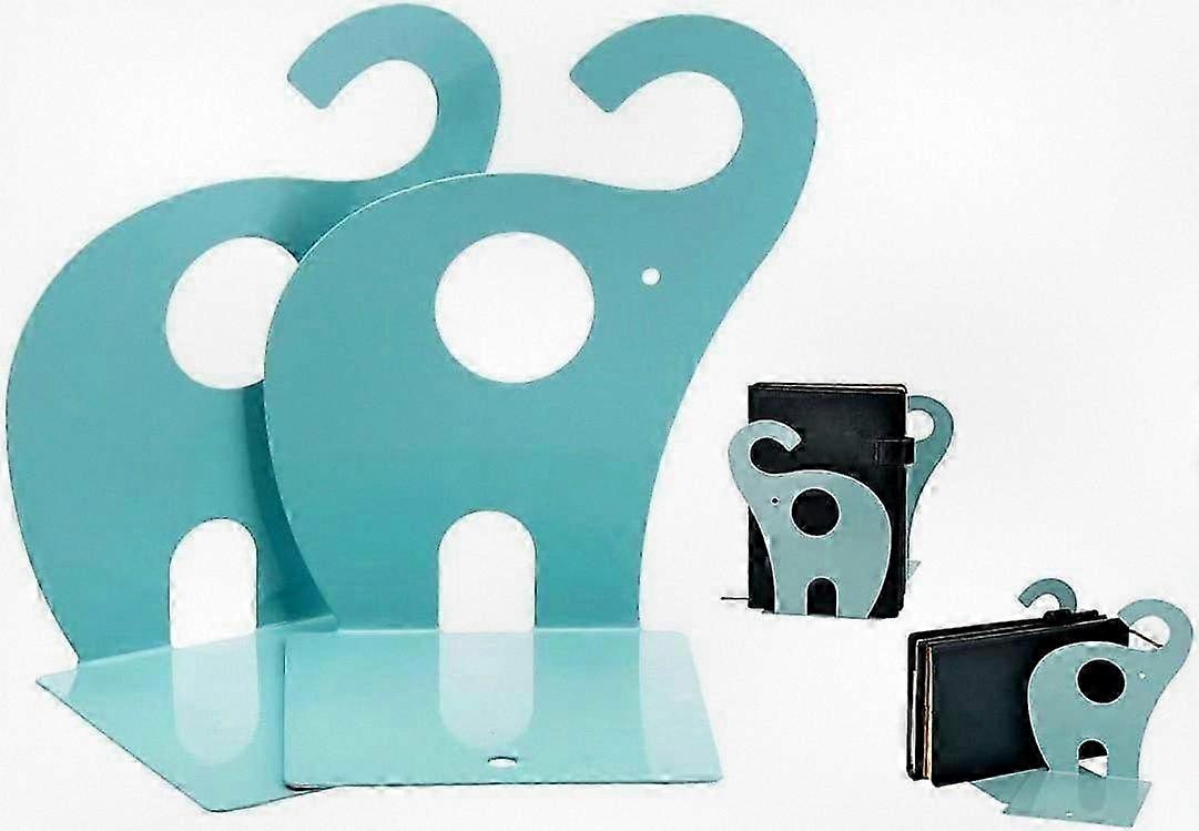 Blaue rutschfeste Elefanten-Buchstützen - 2er-Set, dekoratives Buchhalter-Geschenk (98 Zeichen)
