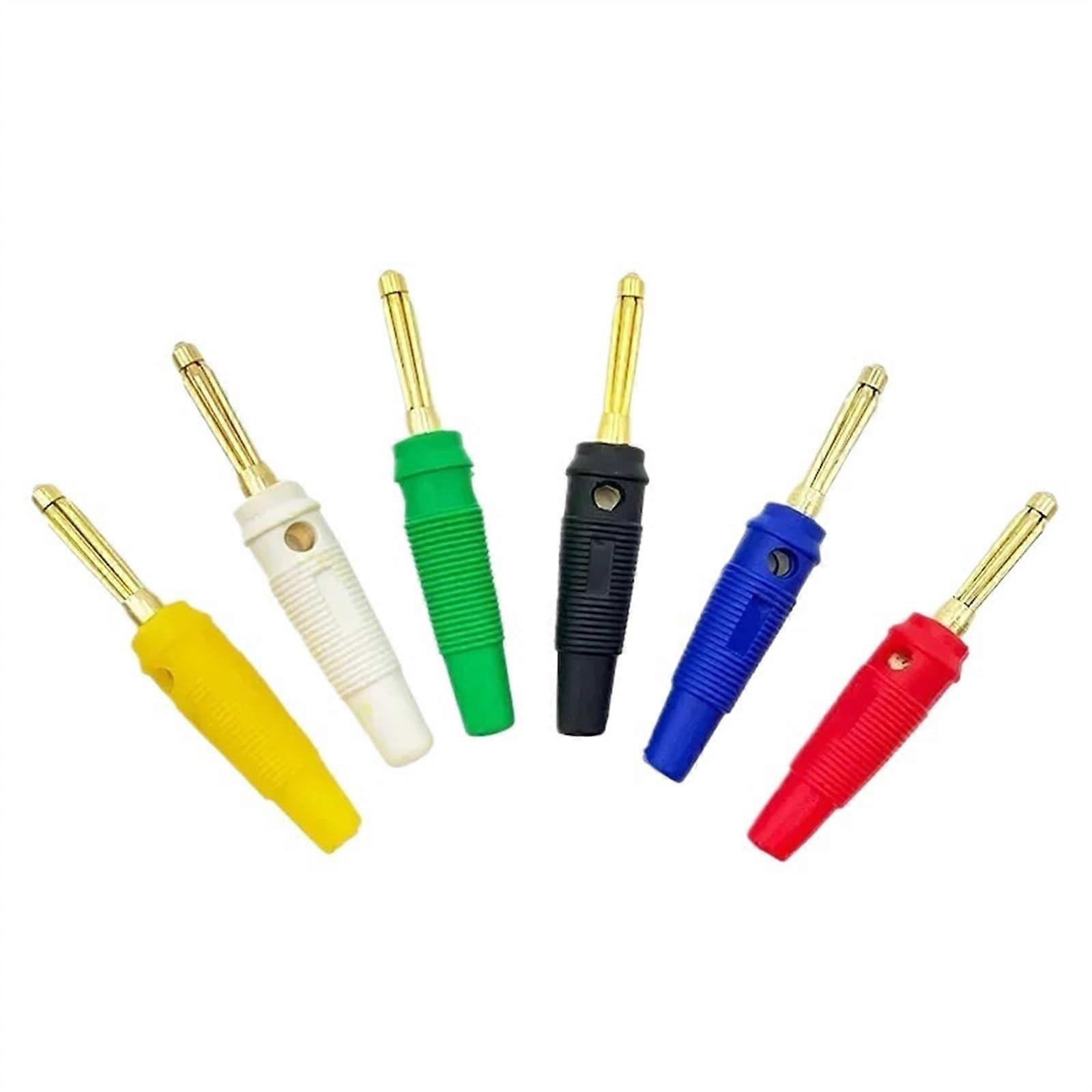 4MM Banana Plug Gold Plated Audio Speaker Connectors 10/20 Pcs Binding Post Jack Plug for Amplifier Cable Terminals Blue