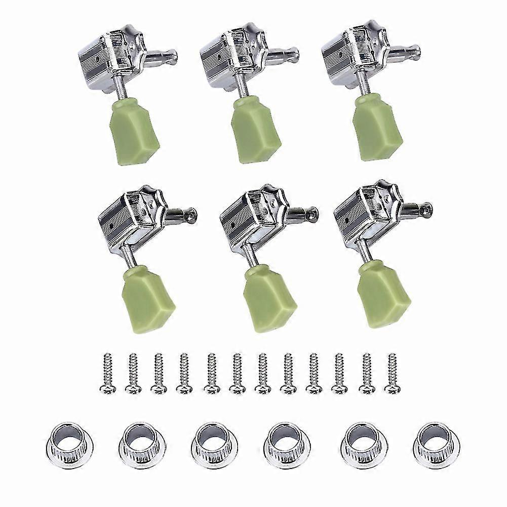 3R 3L Machine Heads String Tuning Key Pegs Tuners Folk/Electric Guitar Silver