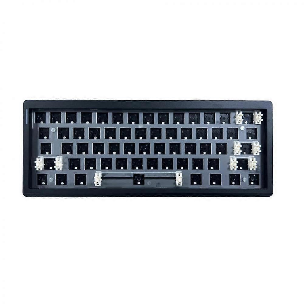 Gmk61 Hot-swappable Mechanical Keyboard 3- Bluetooth 2.4G Wireless RGB Backlit Gasket Design Various Devices(Black)