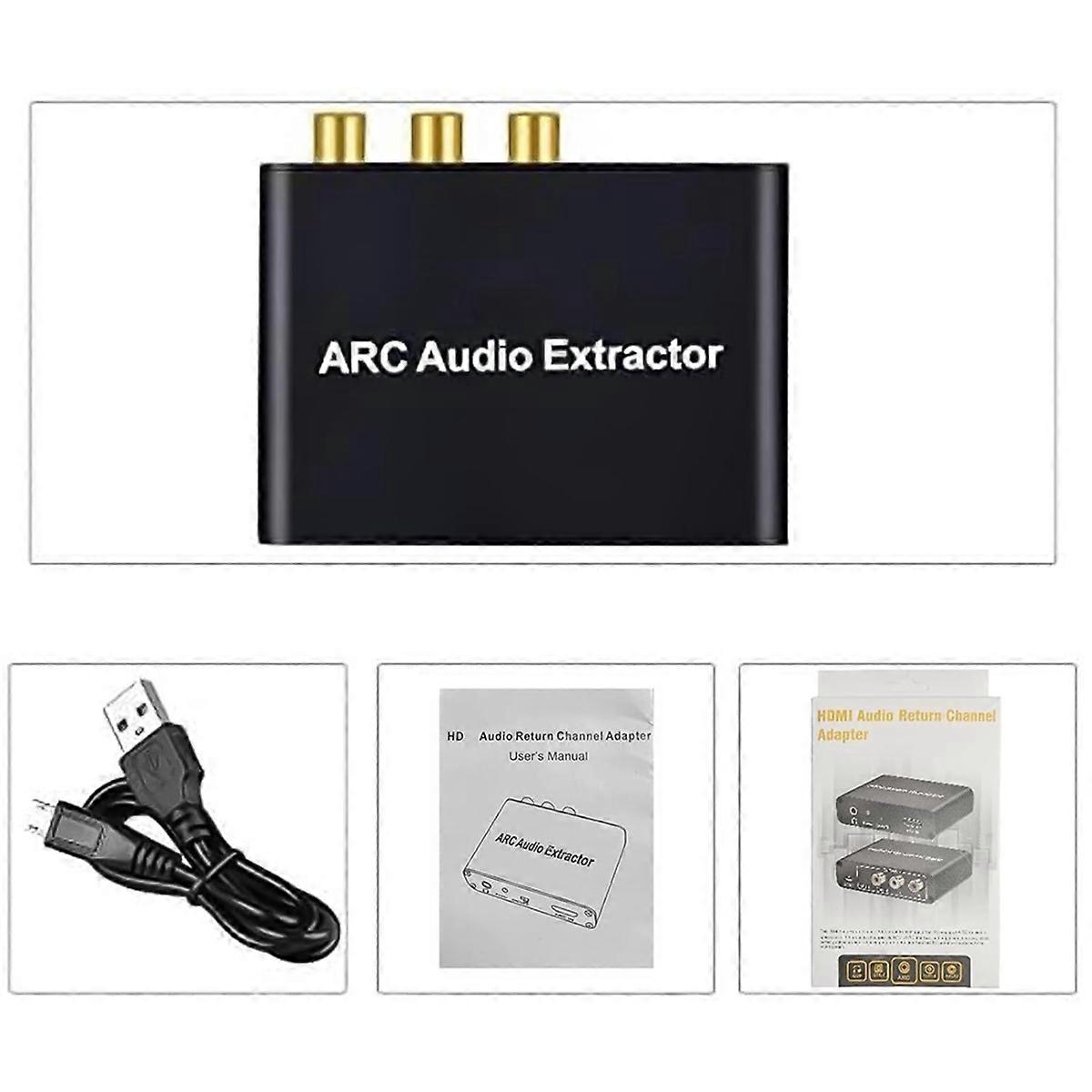 Convertidor de audio ARC, 192 KHz/ARC a óptico/coaxial/RCA/conector de 3,5 mm