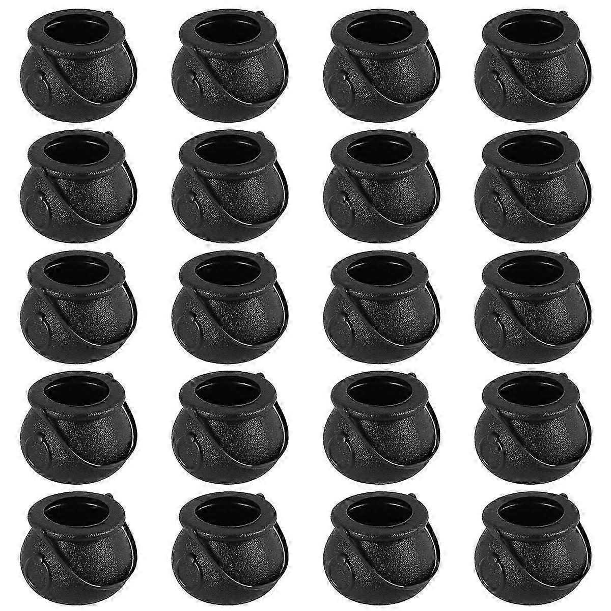 20 Pcs Candy Kettles Witch Skeleton Cauldron Holder Pot with Handle - FFA
