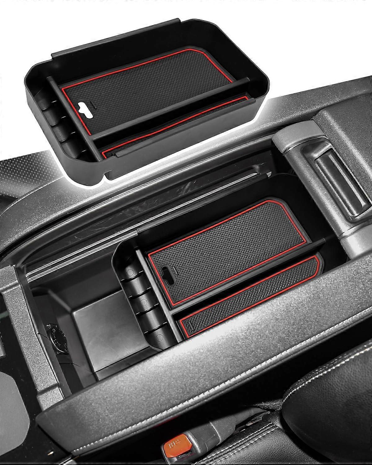 for Toyota Highlander Center Console Organizer Tray, Armrest Storage Box Insert Tray, Accessories Organizer (Red)