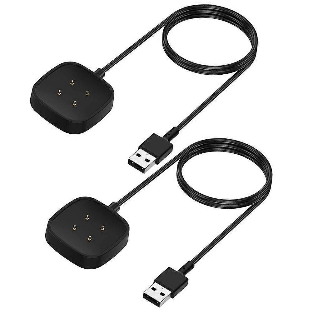 Comptaible for Fitbit Sense/Versa 3 Charger Cable, 2-Pack, 3.3ft Replacement USB Dock Cord for Versa 3 & Sense