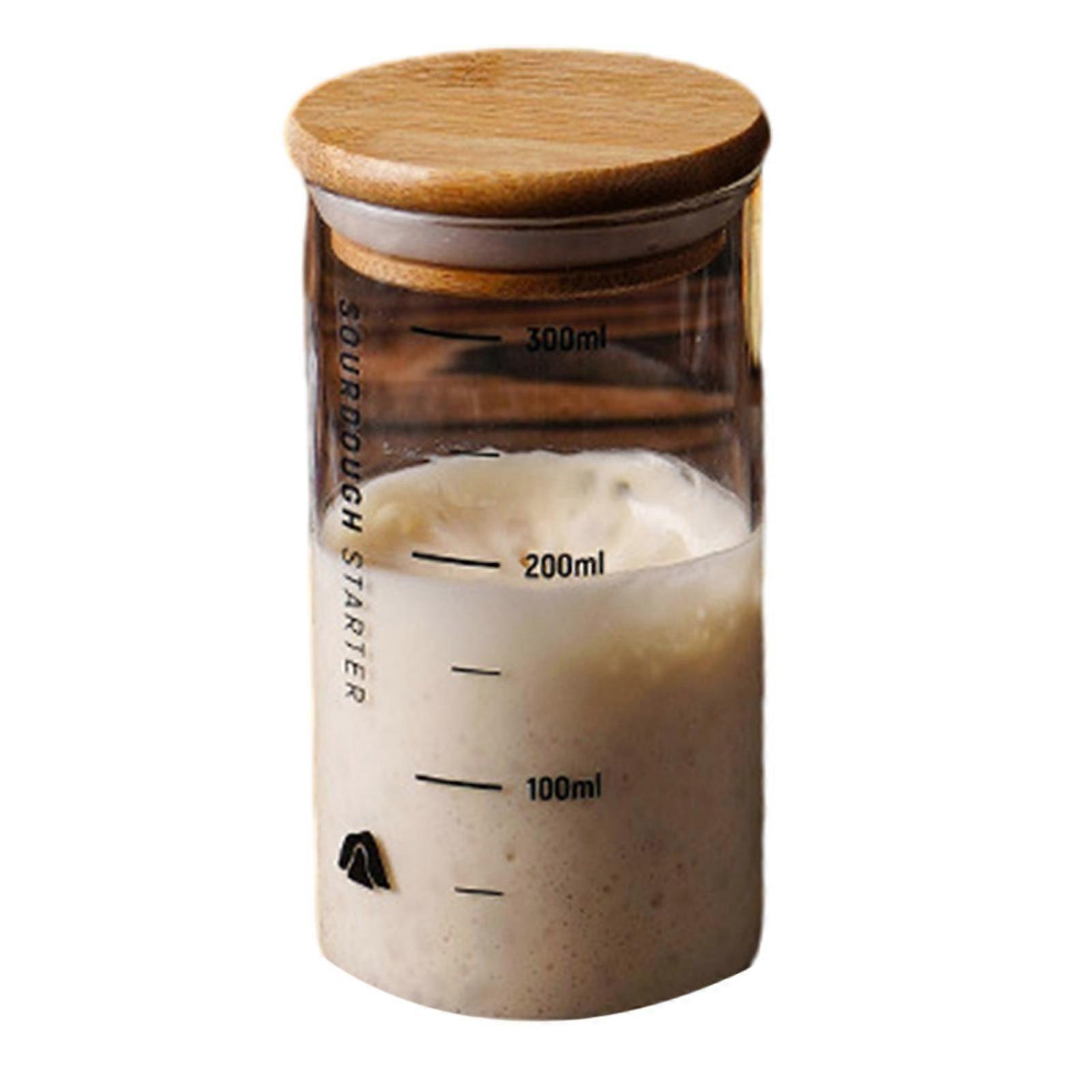 Sourdough Starter Jar Clear Glass Container With Wide Mouth And Lid Practical Fermentation Jar Sourdough Baking Supplies