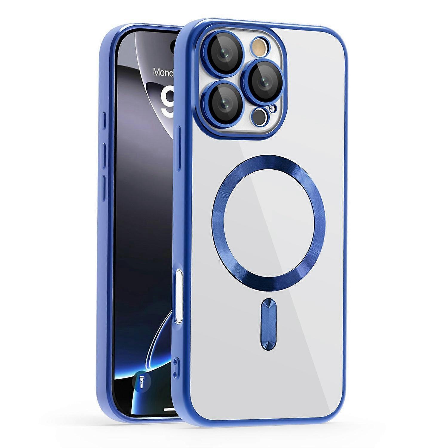 For iPhone 16 Pro Case Compatible with MagSafe TPU + PC Clear Back Cover - Sapphire