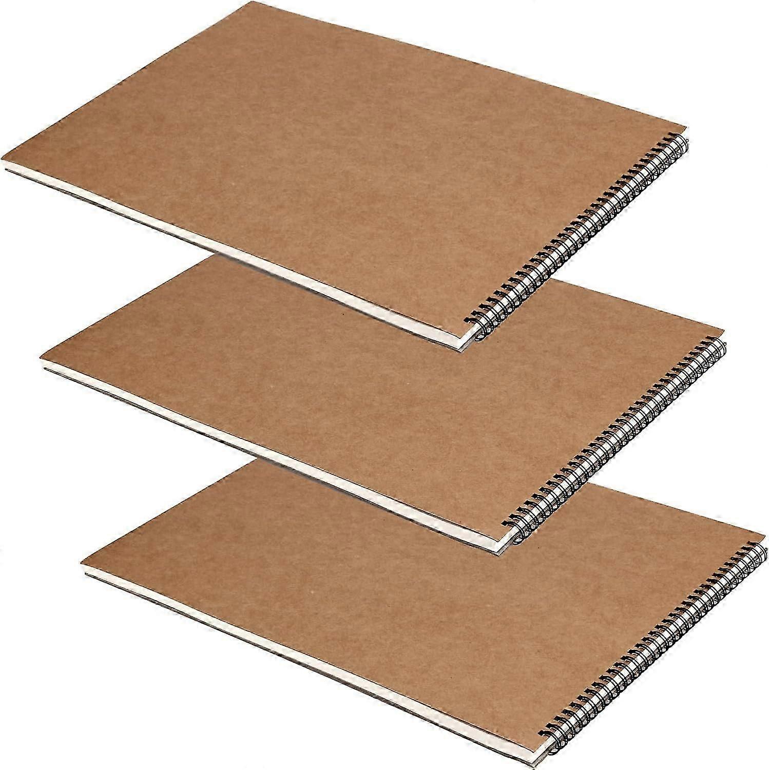 3 Pack A3 Spiral Bound Landscape Sketchbook, 60 Pages 30 Sheets 160gsm A3 Art Drawing Sketch Pad, Size 42 x 29 cm