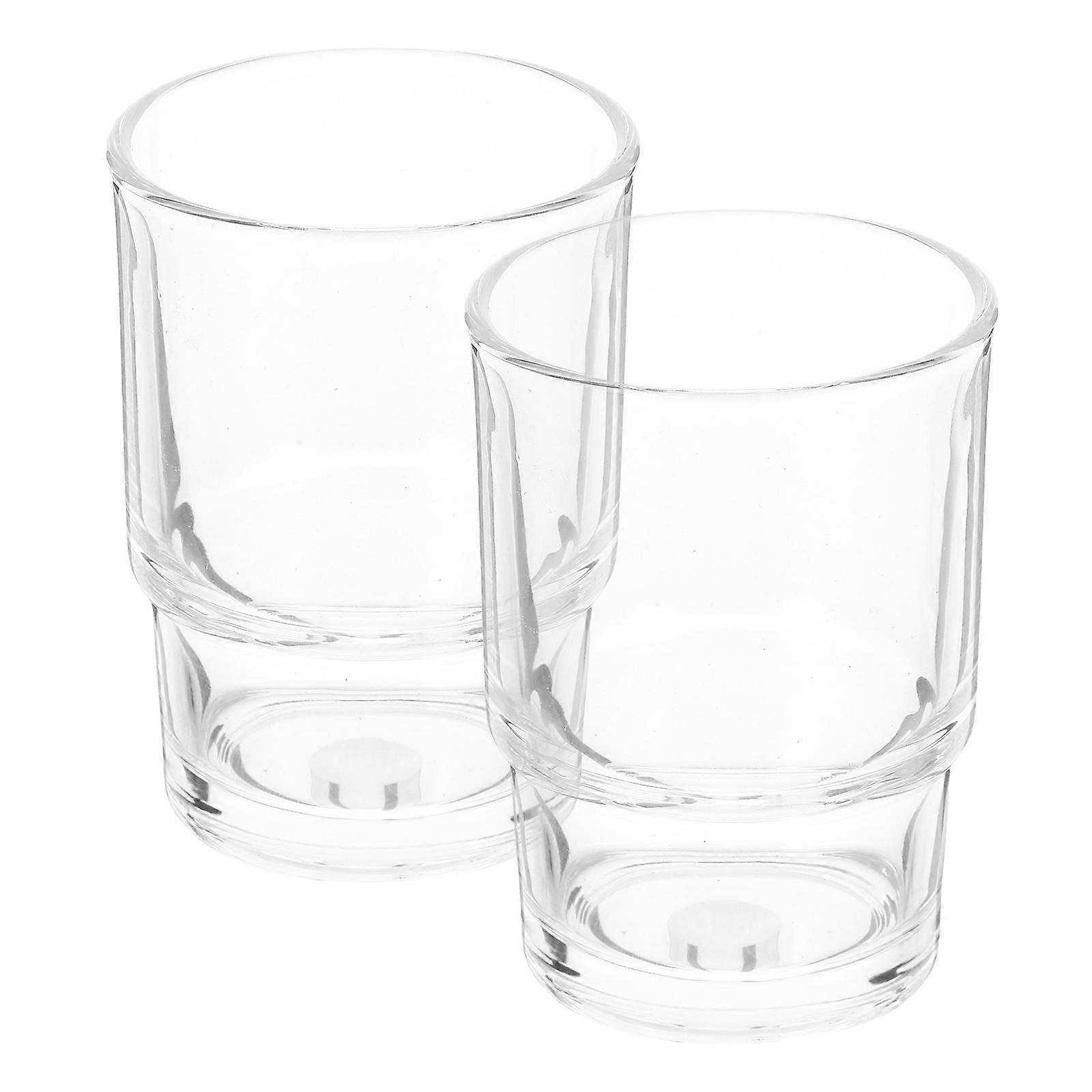 Glass Toothbrush Holders with Rinsing Cups, Non Slip Design, Portable for Home and Travel Use