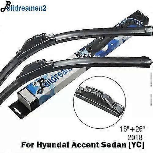 Suitable Buildreamen2 Car Accessories Wiper Blade Windscreen Wiper Suitable for Hyundai Accent Sedan Coupe Hatchback Fit Hook Arms 1990-2015