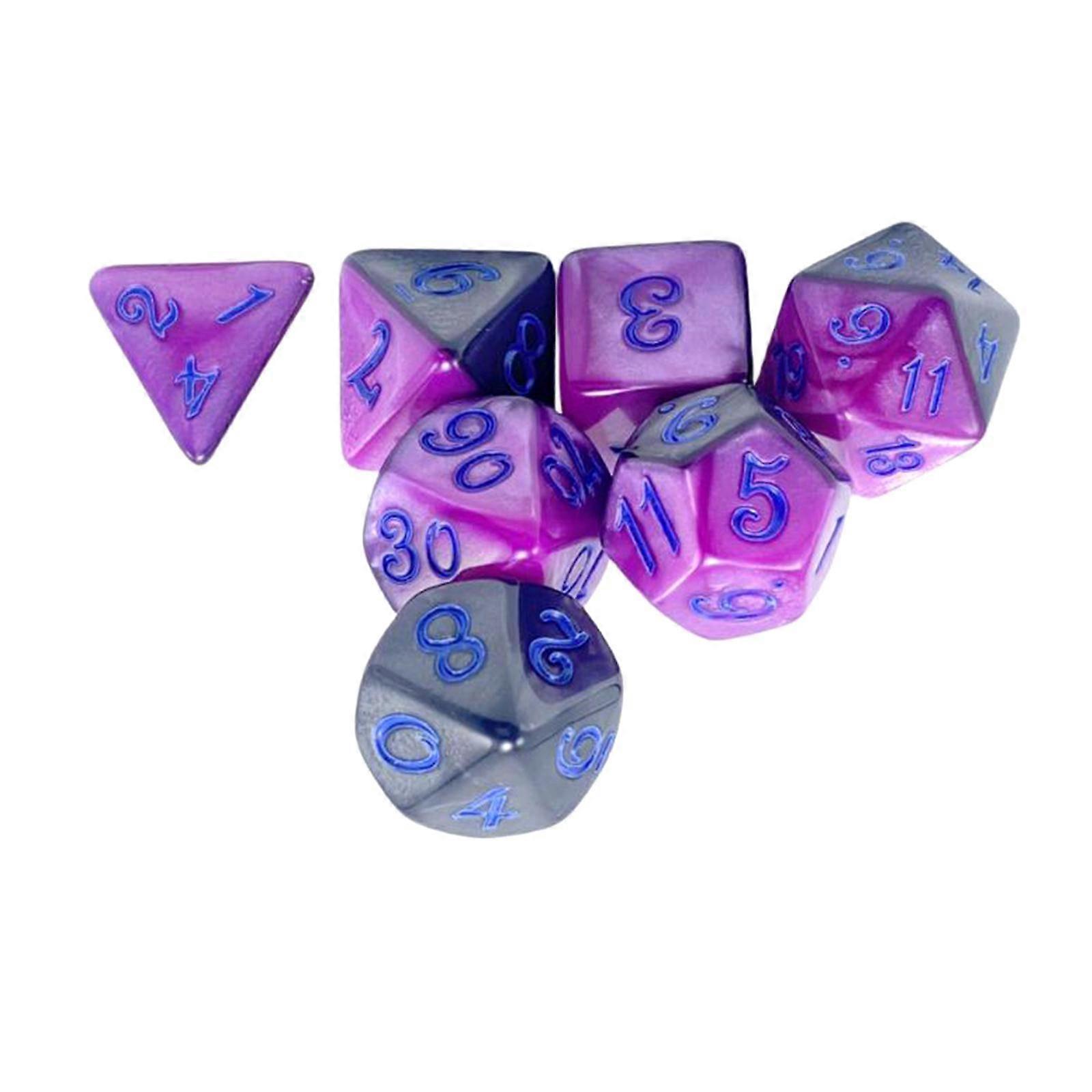 7 Pieces Polyhedral Dice D4 and D6 D8 D10 D12 D20 Acrylic Multisided Dice for