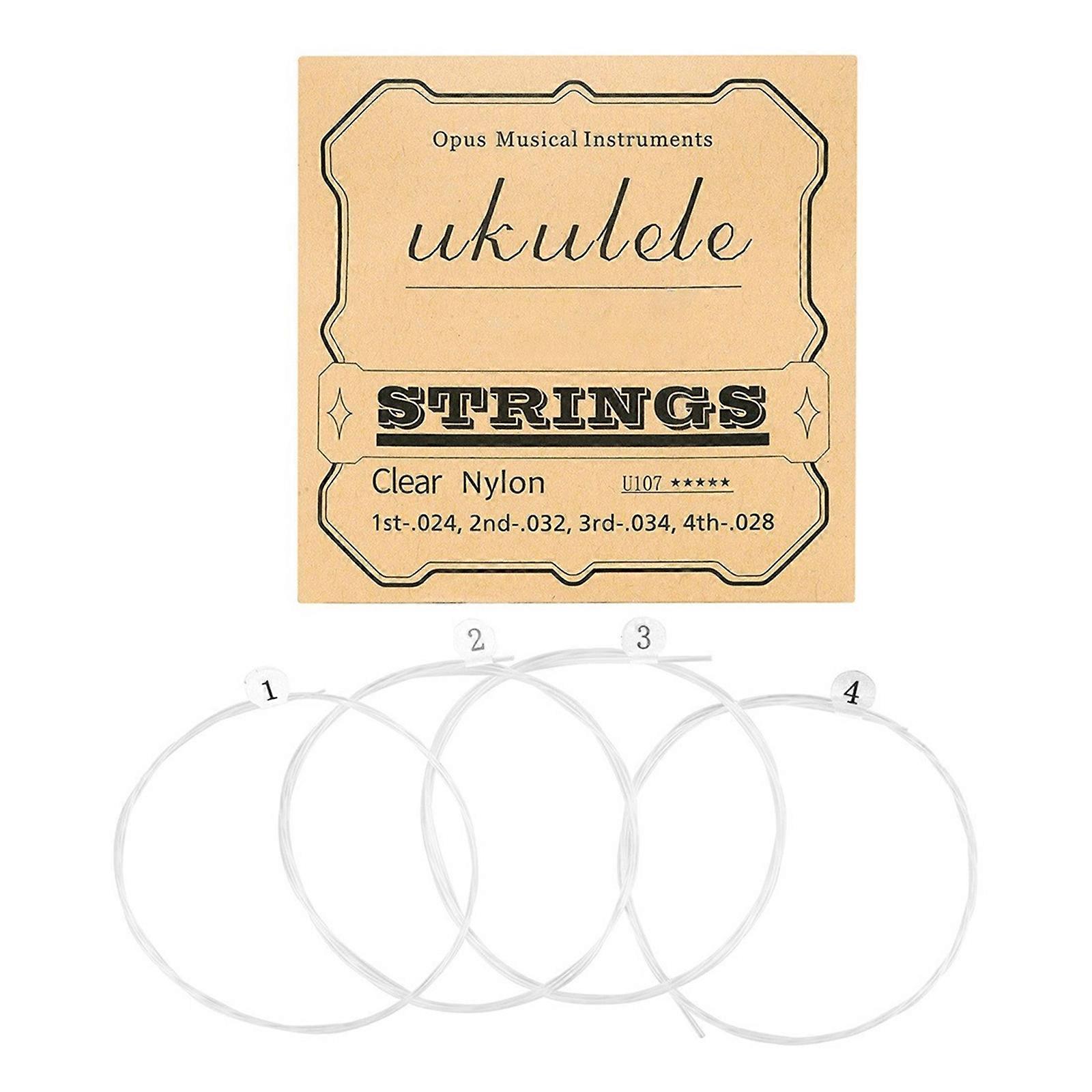 4Pcs Ukulele Strings Nylon Ukulele 4 Strings Ukulele Strings Part Accessory for 21/23/26 Inch Ukulele Part Replacement