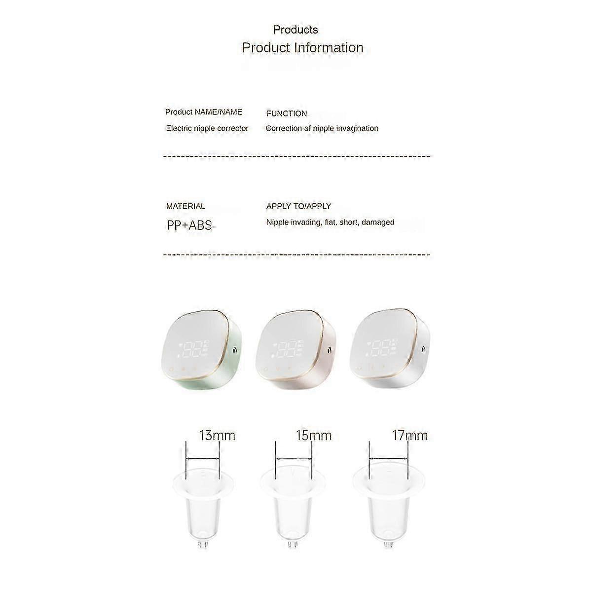 Electric Inverted Nipple Corrector Portable Niplette Correct Flat and Inverted Nipples with Ease to Help Breastfeeding-C