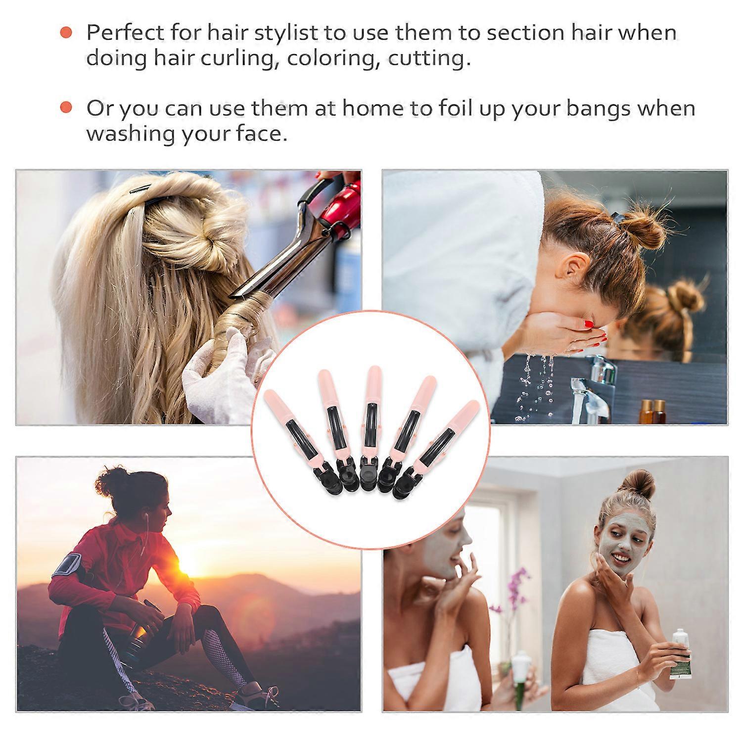5Pcs Plastic Non Slip Hair Clips Hairdressing Styling Sectioning Clips Salon Alligator Clips for Thick Hair Hairgrips for Women Girls