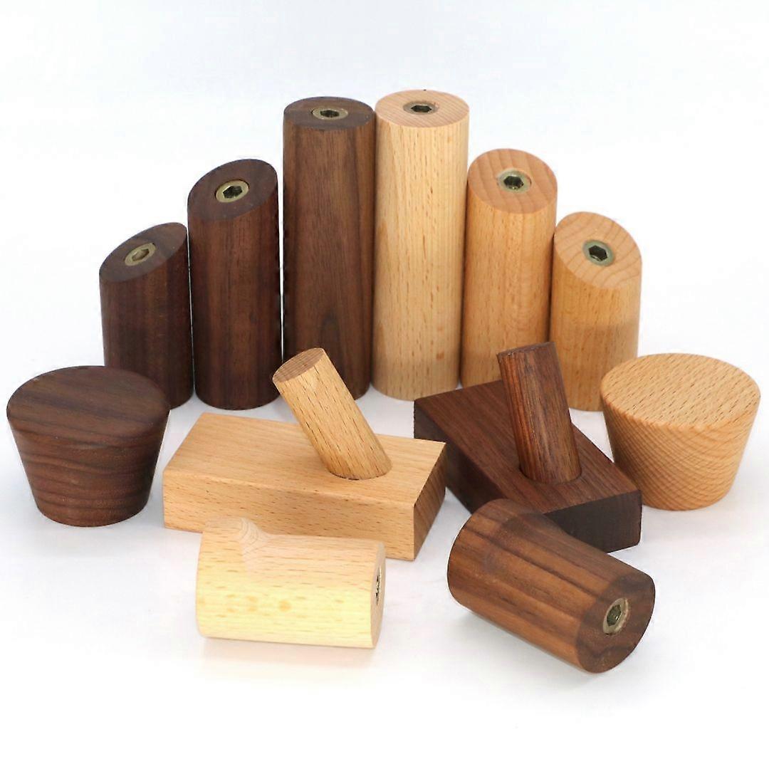 Solid Walnut Wall Hook Set (3-Pack) - Heavy Duty 10kg, Modern Entryway Hangers w/ Hardware