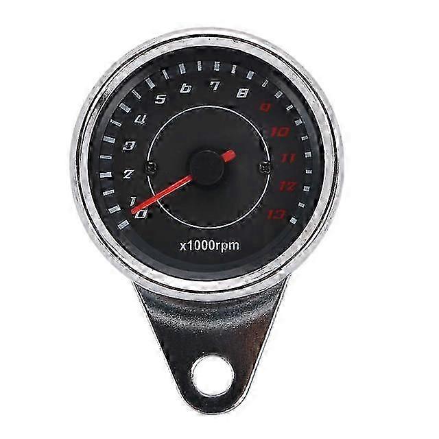 Universal 12V Motorcycle Electronic Tachometer and Speedometer Gauge with LED Backlight, Measures Up to 13000 RPM