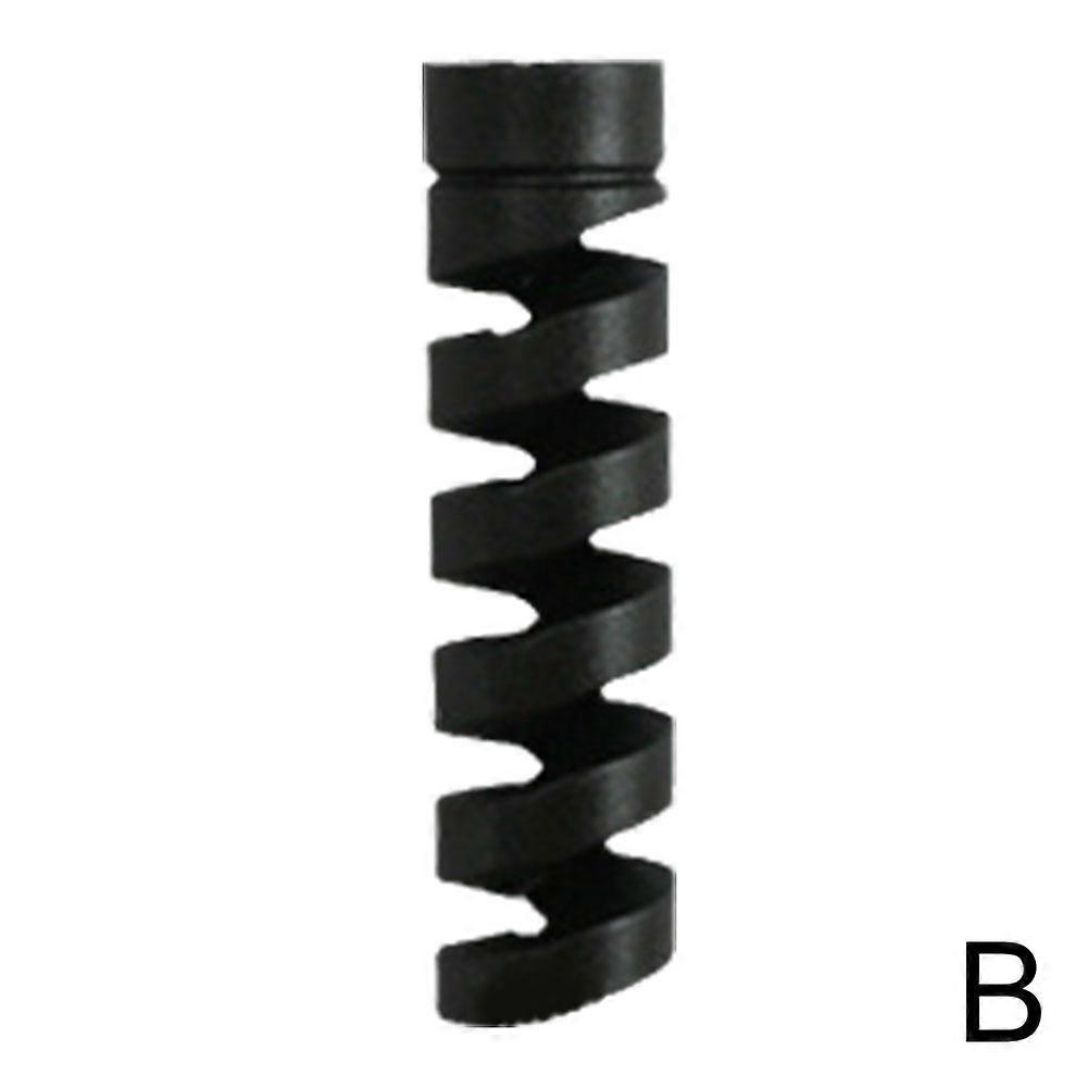 Black (B)$ Data cable spiral silicone protective cover Suitable for Apple Android mobile phones commonly used charging cable multi-color winder